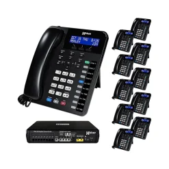 XBLUE X16 Plus 6-Line Corded Conference Telephone System Bundle, Black (X16plus-XD10-4x11)