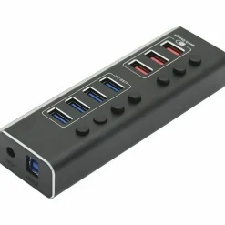 4XEM 7-Port USB-A 3.2 Gen 1 Data Hub, Black (4XUSBAHUB7PDTAA)