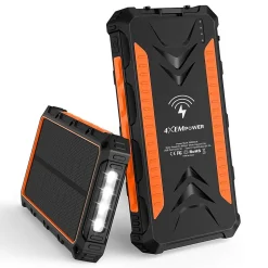 4XEM USB Wireless Charger for Most Smartphones, 20000mAh, Orange (4XSOLARPWROR)