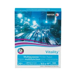 Xerox Vitality 8.5" x 11" Multipurpose Paper, 20 lbs., 92 Brightness, 500 Sheets/Ream (3R02047PY)