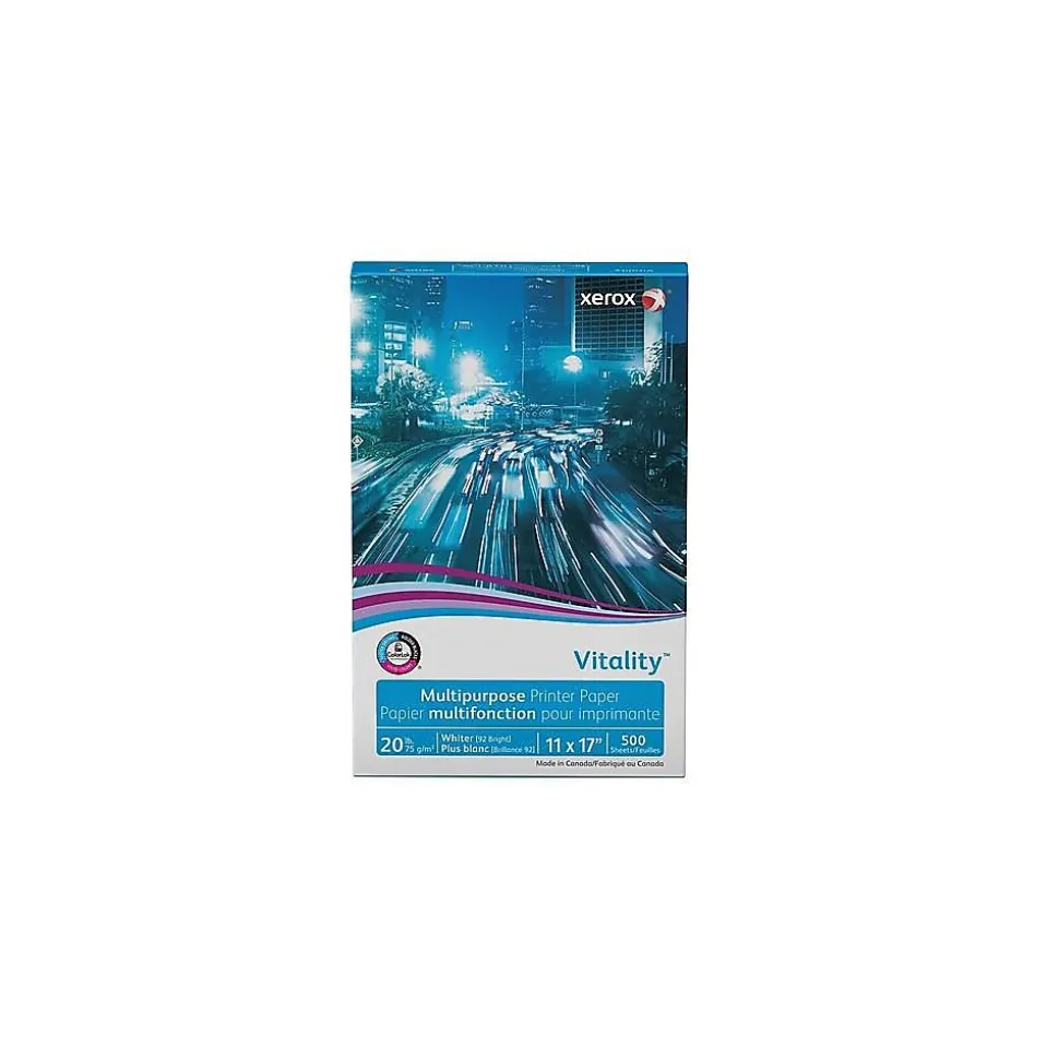 Xerox Vitality 11" x 17" Multipurpose Paper, 20 lbs., 92 Brightness, 500 Sheets/Ream (3R3761)