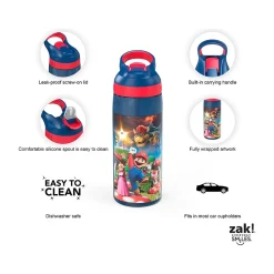 Zak! Mario Movie Polypropylene Water Bottle, 25 oz. (MARG-W030)