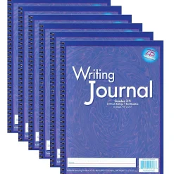 Zaner-Bloser Writing Journal Composition Notebooks, 8" x 10.5", Wide Ruled, 50 Sheets, Purple, 6/Bundle (ELP0603-6)