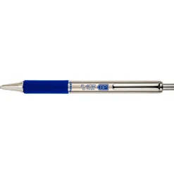 Zebra F-402 Retractable Ballpoint Pen, Fine Point, 0.7mm, Blue Ink, 2 Pack (29222)