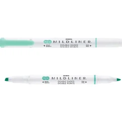 Zebra MILDLINER Double-Ended Creative Highlighter, Chisel/Bullet Tip, Blue Green, 6/Pack (78220R)