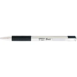 Zebra Pen F-301 Retractable Ballpoint Pens, Extra Bold, Black, Dozen (ZEB 27310)