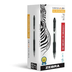 Zebra Sarasa Dry X20 Retractable Gel Pen, Medium Point, 0.7mm, Assorted Ink, 24 Pack (14680)