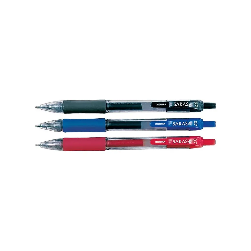 Zebra Sarasa Dry X20 Retractable Gel Pen, Medium Point, 0.7mm, Assorted Ink, 24 Pack (14680)