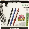 Zebra Z-Grip Retractable Ballpoint Pen, Medium Point, 1.0mm, Assorted Ink, 48 Pack (22048)