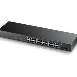 ZyXEL GS1900-24 24-Port Gigabit Ethernet Managed Switch, 10/100/1000 Mbps, Black (GS190024)
