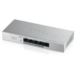 Zyxel GS1200-5HPv2 Managed 5-Port Gigabit PoE+ Desktop Ethernet Switch, Gray